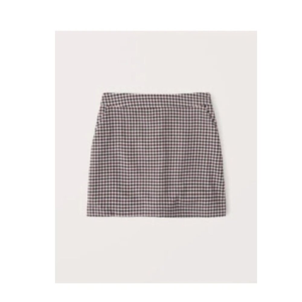 NWT Abercrombie & Fitch Plaid Skirt-Size XS -burgundy plaid-Retail $55